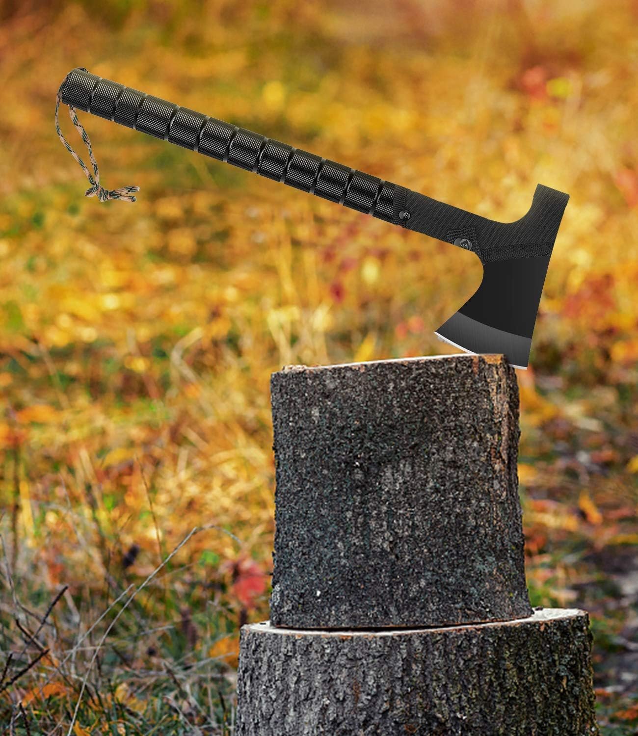 Hitdudu Camping Axe, Folding Portable Survival Hatchet Multi-Tool, Tactical Tomahawk with Hammer for Outdoor Hunting Hiking Camping