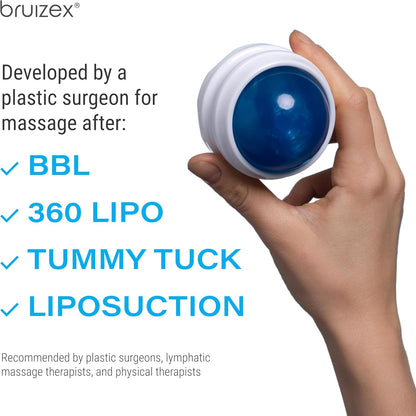 Lymphatic drainage massager Fibro Roller for lymphatic massage and fibrosis control I For post surgery recovery after 360 Lipo, Tummy Tuck, BBL I Works with lipofoam, foam pads, compression garment, Pillow, Faja I by Bruizex