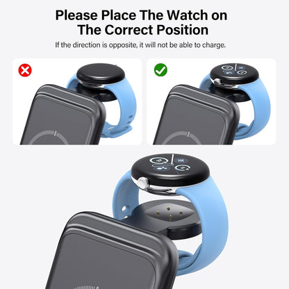 SwanScout 703G2 Wireless Charger for Google Watch 3/2, 4 in 1 Foldable Charging Station for Google Pixel 9 Pro/9 Pro XL/9/8 Pro/8A/8/7A/Fold/7/7 Pro/6/6 Pro, Pixel Buds Pro