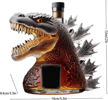 Whiskey Bottle Monster 10 oz Novelty Glass Wine Decanter Beautiful Carved Creative Liquor Dispenser Hand-Blown Unique Home Bar Decor Gift for Men Whiskey Lovers & Collectible Drinkware