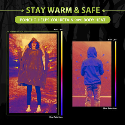 SET007 4PCS Survival Mylar Kit, 2 Person Mylar Emergency Shelter Tube Tent with Paracord, Thermal Mylar Poncho, Survival Blanket, Emergency Bivy, Military Grade Supplies for Hiking Camping, Green