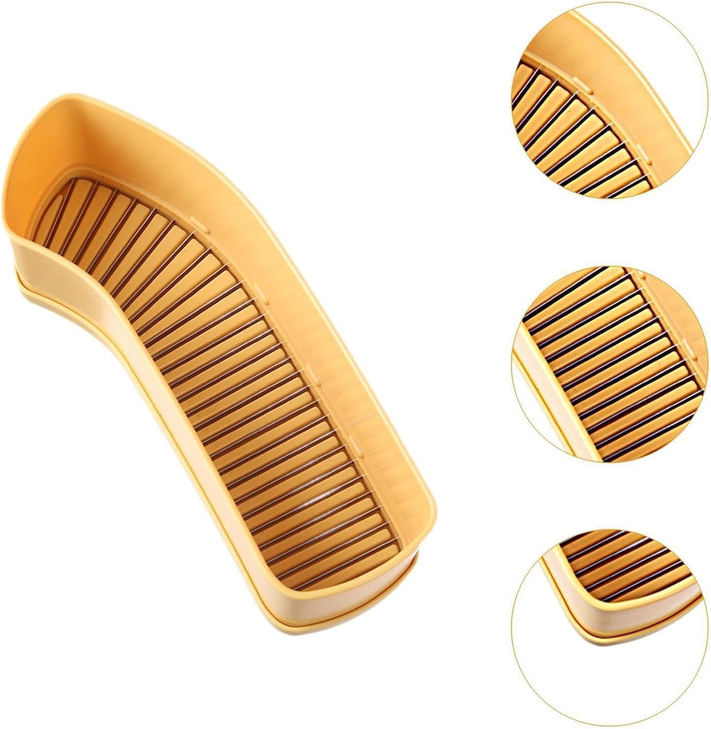 yuksok Banana Slicer Cucumber Fruit Cutter Kitchen Tool 10.4x3x2.8inch for Quick Meal Prep Detachable Base Multifunctional Portable, Yellow