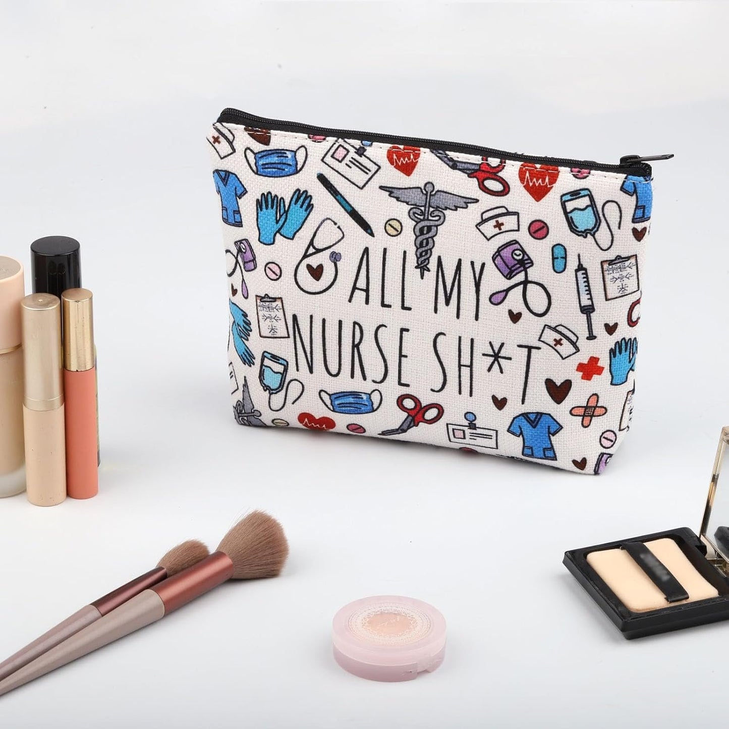 Nurse Makeup Bag Nurse Accessories ER Nurse G-ift Nurse Survival Kit ICU Nurse G-ift ER Nurse G-ift Nurse Appreciation Makeup Bag Nurse Graduation G-ift (All My Nurse ca)