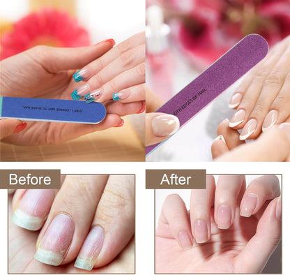 Professional Nail Buffer Block, Nail Buffer for Natural Nails, All-in-One Smooth & Buff & Shine for Nail Care, 12 Pack.