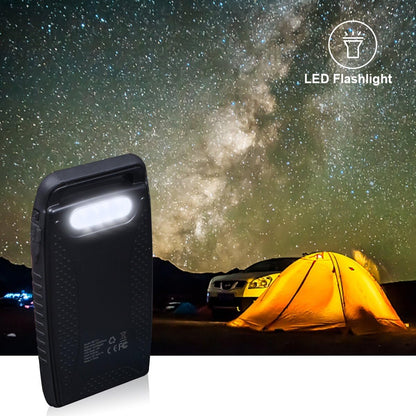 15000mAh Solar Battery Charger BigBlue Solar Charger with Dual USB-A Port, Portable Solar Power Bank with IPX4 Waterproof, Solar Panel Battery Pack with Flashlight for Camping or Hurricane(Black)