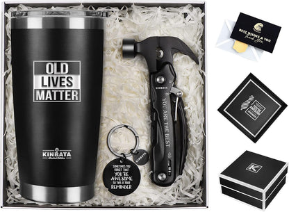 Birthday Gifts for Men-Fathers Day Best Gifts for Dad Retirement Gifts for Men Old Lives Still Matter Gifts for Him Grandpa Uncle Unique Presents Ideas Tumbler Multitool