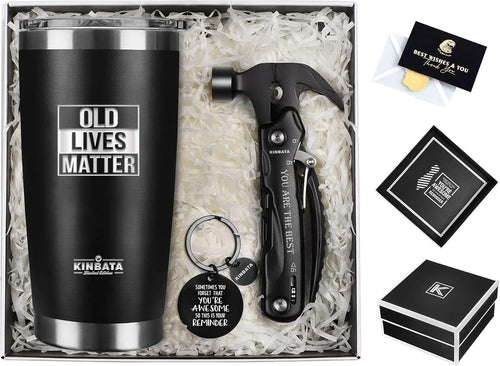 Birthday Gifts for Men-Fathers Day Best Gifts for Dad Retirement Gifts for Men Old Lives Still Matter Gifts for Him Grandpa Uncle Unique Presents Ideas Tumbler Multitool