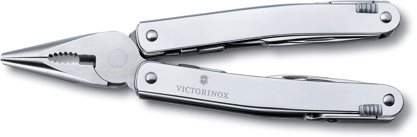 Victorinox Swiss Tool Spirit X Swiss Army Knife, 24 Function Swiss Made Multi-Tool with Needle-Nose Pliers, Wire Cutters and Large Blade - Silver