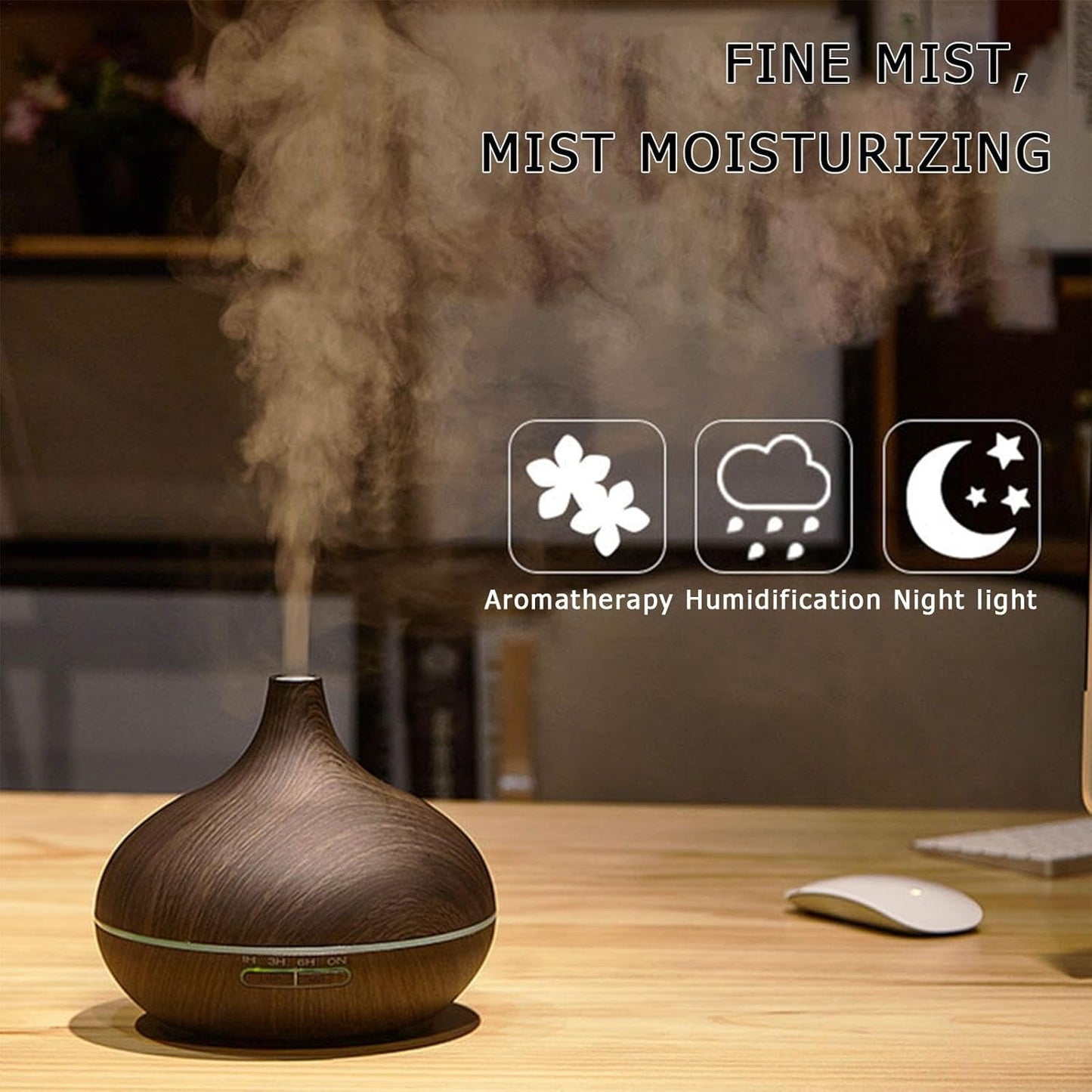 Diffusers 550ML, essentiall Oil Diffuser, Aromatherapy Diffusers Air Freshener, essentiall Oil Diffuser with Remote Control, USB Charging Home Yoga Scent Diffuser with Timer for Study Room, Apartment