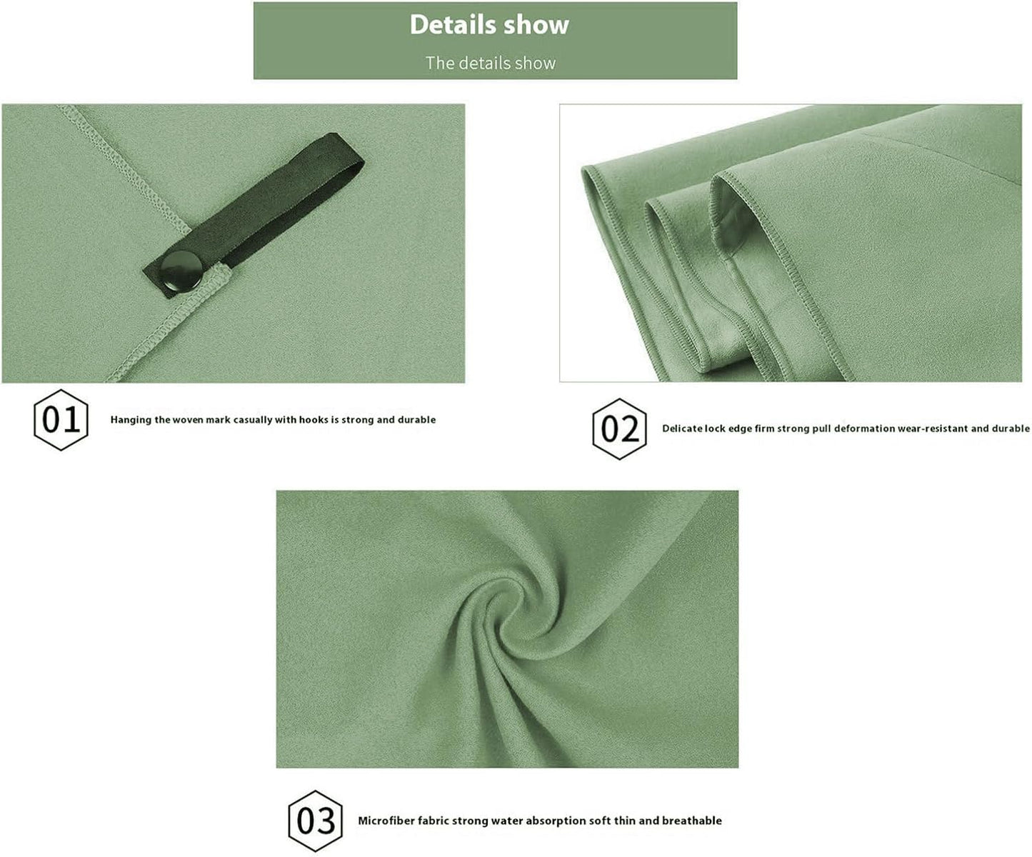 Camping Towel, Quick-Drying Travel Cloth, Soft Absorbent Washcloth, Lightweight Sports Wipe, Essential Outdoor Gear for Swimming, Yoga, Running, Climbing, and Active Adventures