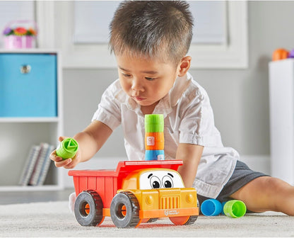 Learning Resources Tony The Peg Stacker Dump Truck - 10 Pieces, Easter Toys for Kids, Ages 18+ Months Fine Motor Skills Toy for Toddlers, Preschool Toys, Multicolor