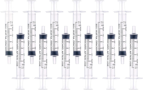 LUTER 12Pcs 2ml Plastic Syringes, No Needle Plastic Syringe with Measurement for Scientific Labs Experiment Dispensing Measuring Liquids Watering Feeding Pets Oil or Glue Applicator