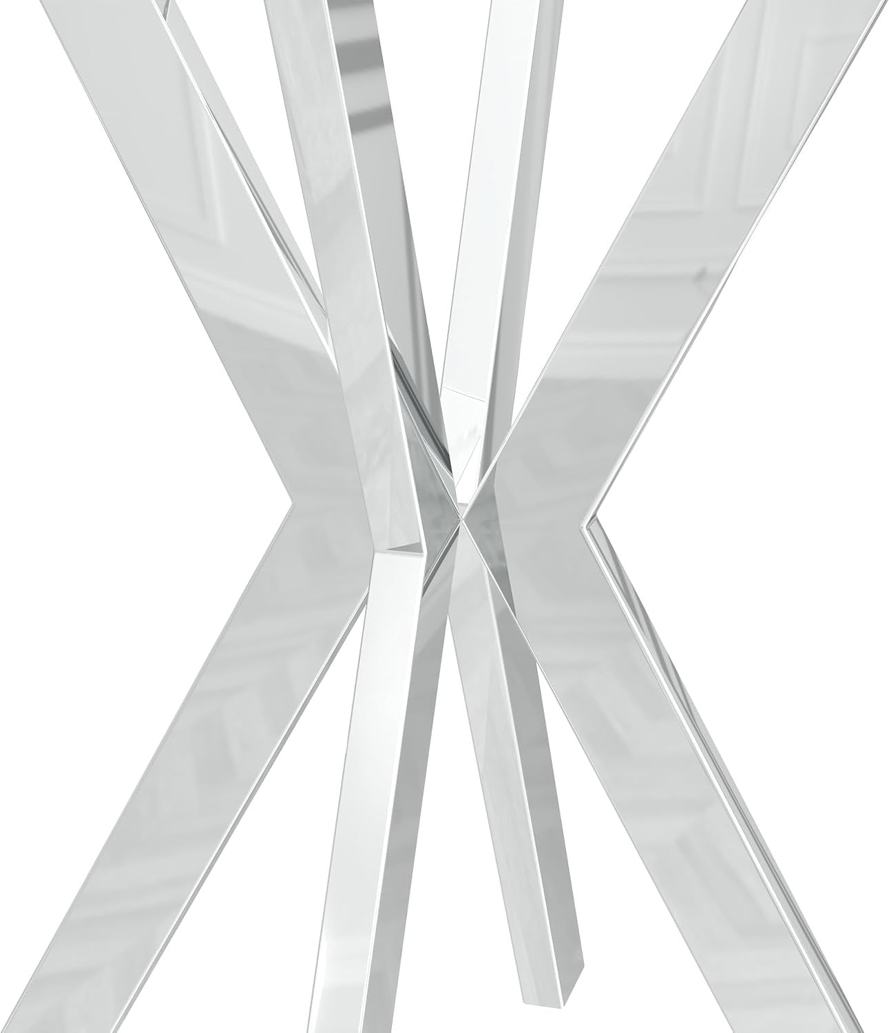 NIERN Tempered Glass Dining Table 31.5'' Round Kitchen Table with Sliver Metal Legs Modern Style for Home, Kitchen, Dining Room