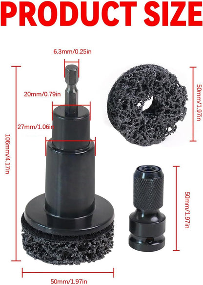 Stud Rust Removal Tool, Hub Cleaning Tool, Brake Hub Resurfacing Kit Wheel Stud Cleaner Portable Rust Remover Kit, Grinding Cleaner Polishing Maintenance Automotive Tool for 1/2 Inches Wrenches