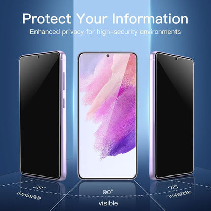 NEW'C 3 Pack Privacy Screen Protector for Samsung Galaxy S21 FE 5G, Enhanced 28-Degree Privacy Angle, Ultra Durable 9H Hardness, Bubble-Free