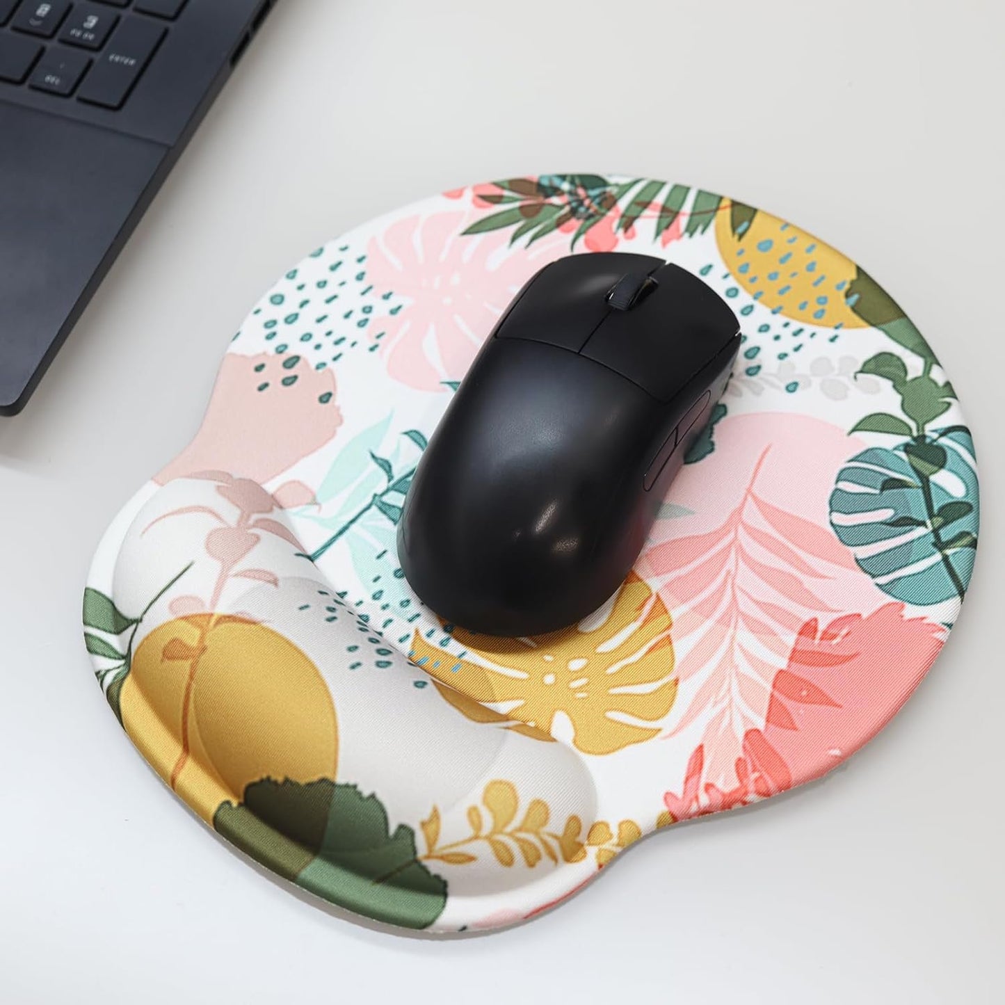 Ergonomic Mouse Pad with Wrist Rest,Small Gaming Gel Mousepad,Office Desk Accessories for Computer Laptop,Work from Home Essentials (Rose)