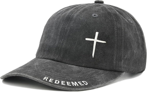 MINYJHZ Cross Jesus Hat for Men Women, Embroidered Religious Baseball Cap, Washed Cotton Adjustable Christian Faith Accessories