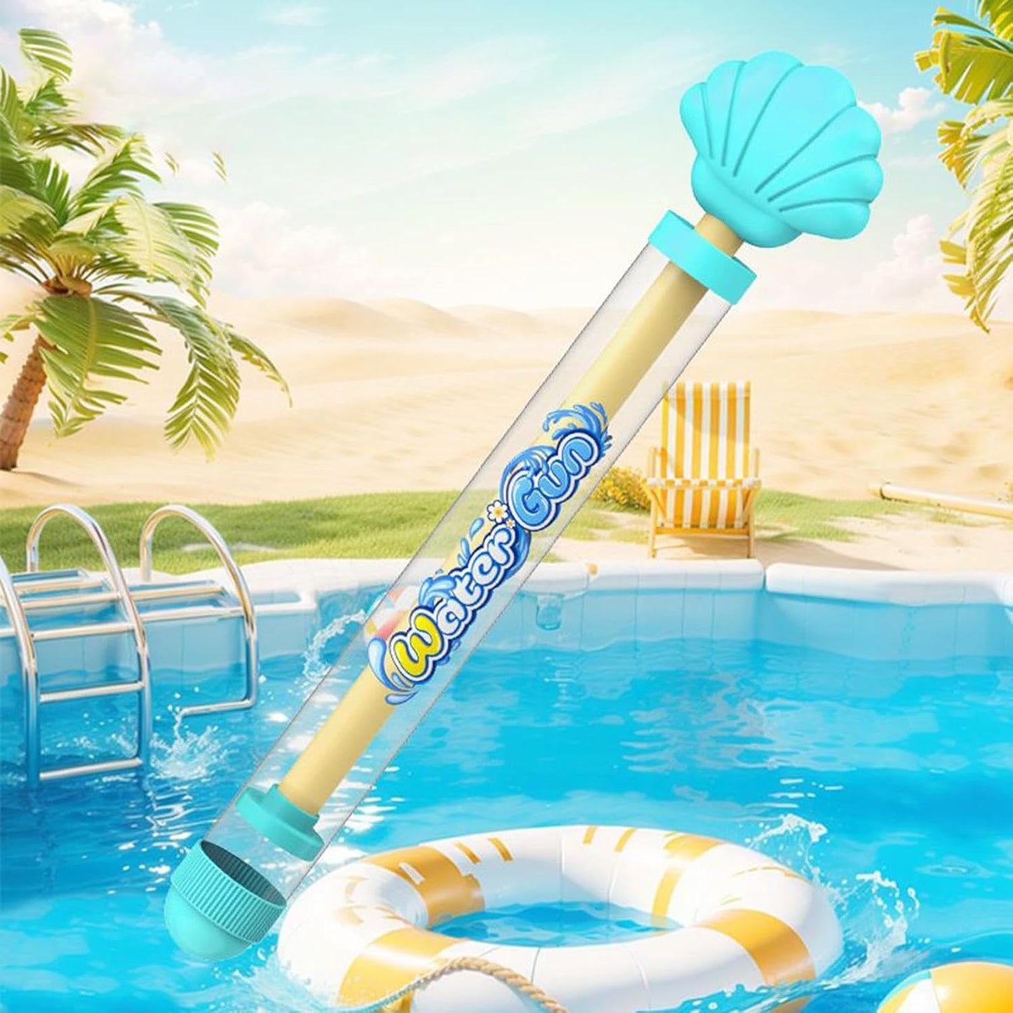 Water Squirter, Large Capacity Pull-Out Water Shooter Fun Summer Toy for Kids Outdoor Play, Colorful Beach Game Boys, Girls, Pool Parties, Backyard Fights, Travel Use 13.78x2.56x1.38in