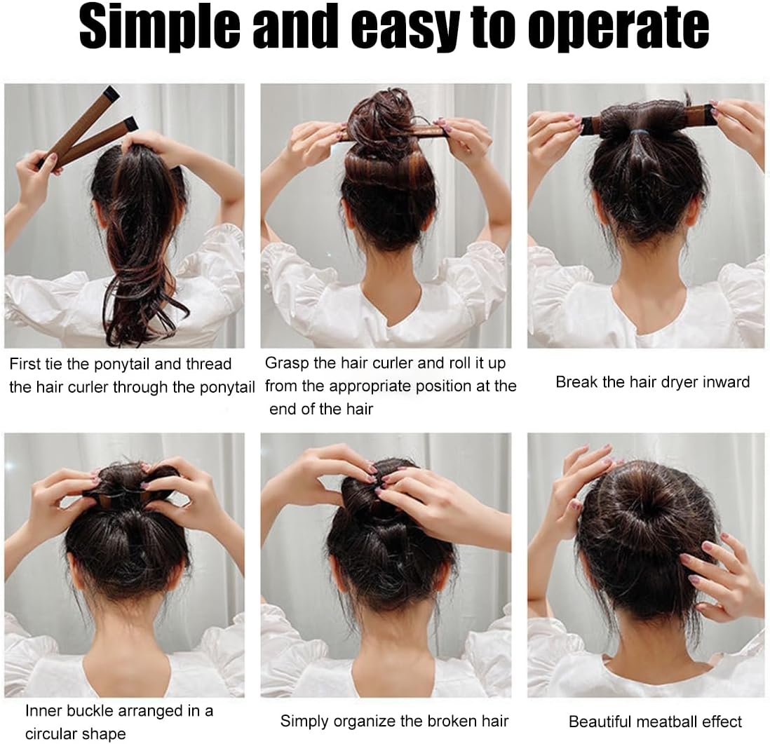 2 Pieces Easy Hair Buns, French Twist Hair Accessories Donuts Magic Bun Maker for Girls and Women