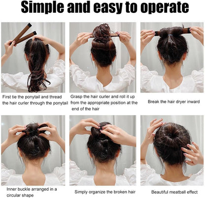 2 Pieces Easy Hair Buns, French Twist Hair Accessories Donuts Magic Bun Maker for Girls and Women