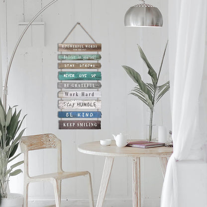 Joyhawk Rustic Inspirational Wall Art Decor, Wooden Hanging Motivational Quotes Wall Art for Home Office, Living Room, Bedroom, Bathroom, Classroom, Gym 12"x24"