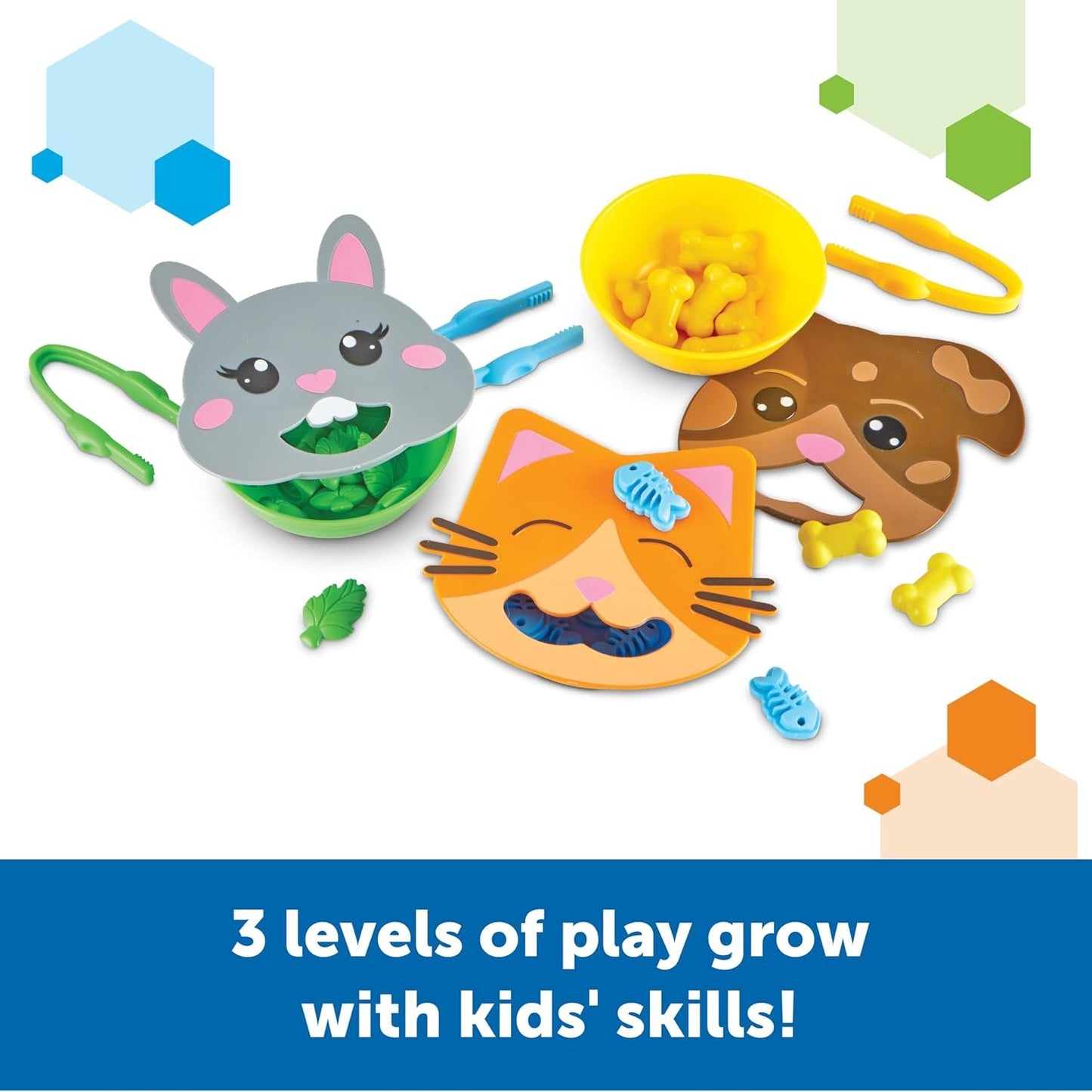 Learning Resources Fine Motor Feeding Friends, 39 Pieces, Ages 3+, Toddler Toys, Montessori Toys, Preschool Learning Activities