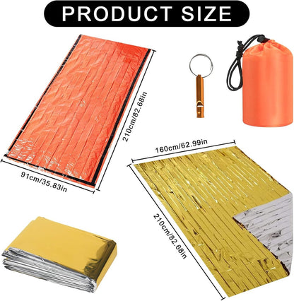 YYTECH Emergency Sleeping Bag, Rescue Blanket, Rescue Film, Gold, 210 x 160 cm, Survival Sleeping Bag, Bivouac Bag, Waterproof, Portable Emergency Blanket, Cold Protection, Rescue Tent for Camping,