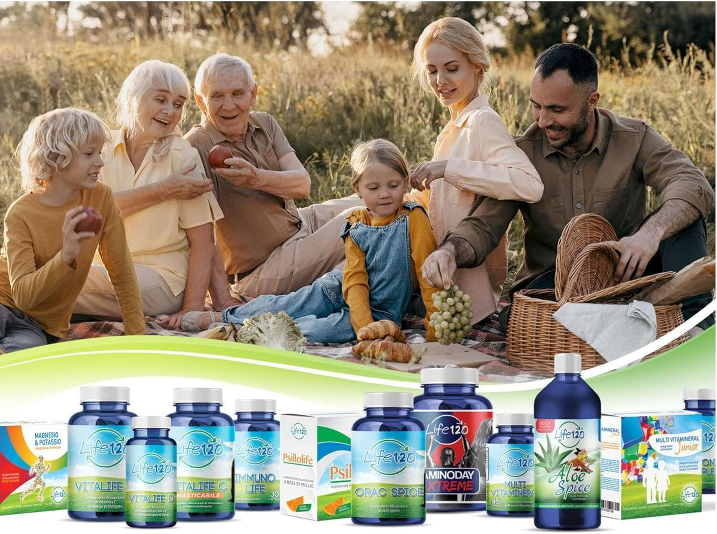 Life 120 - Immuno Life - 30 CAPSULES - Food supplement based on plant extracts, vitamins and minerals - Pack of 2