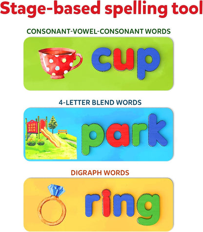 Skillmatics Preschool Learning Activity - Ready to Spell, Stage-Based Learning to Improve Vocabulary & Spelling, Educational Toy, Gifts for Boys & Girls Ages 4, 5, 6, 7