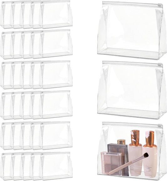 30 Pcs Mini Clear Makeup Bag,Clear Cosmetic Bags with Zipper,Travel Makeup Bag, Small Cosmetic Bag Essential Makeup Accessories for Home and Traveling