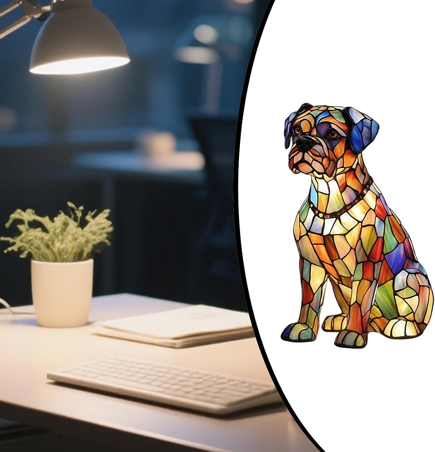 Dachshund Lamp | Dogs Themed Bedroom Resin Light,Rechargeable LED Ambience Lamp for Bedside Shelf Use in Bedroom Childrens Room
