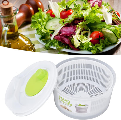 Salad Spinner, Large 3L Fruits and Vegetables Dryer Vegetable Washer Dryer Plastic Salad Drainer with Bowl Colander for Kitchen Faster Food Prep,