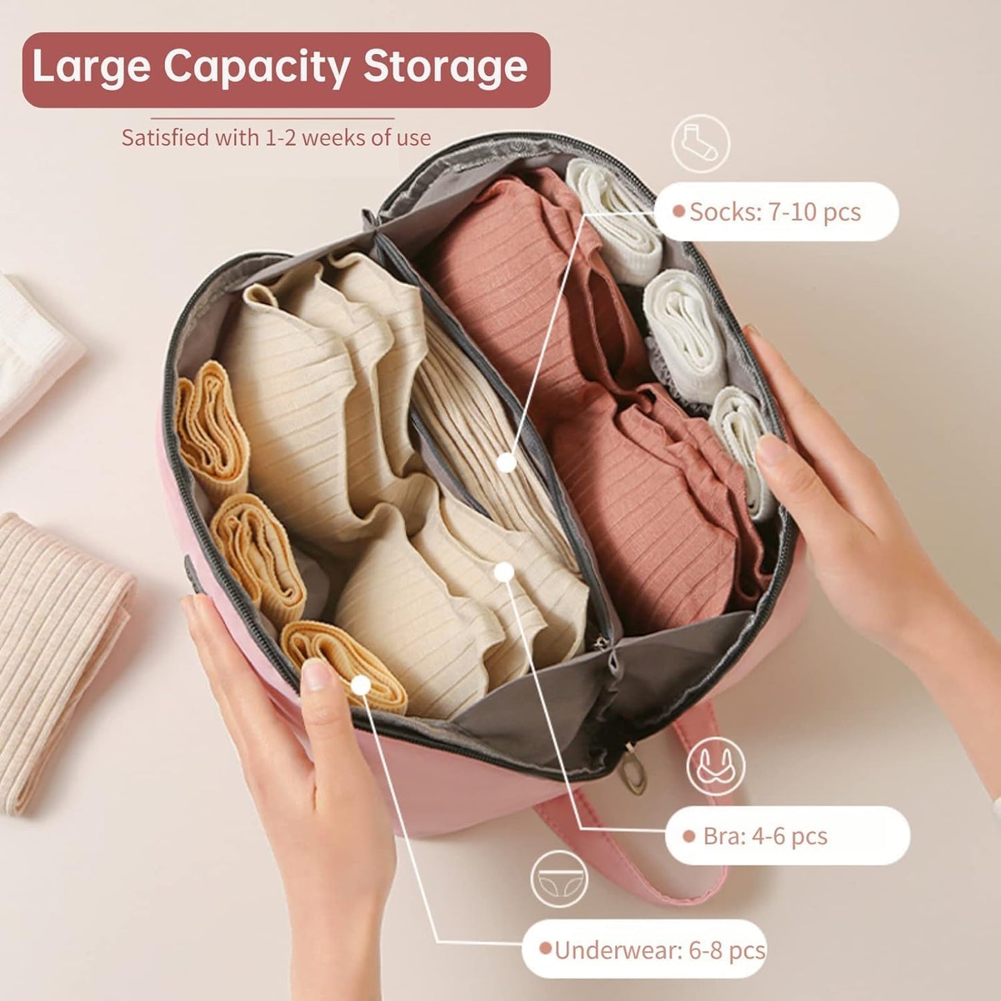 Bra Underwear Storage Bag Travel Lingerie Pouch, 1Pc Travel Underwear Storage Bag,Portable Waterproof Bra Storage Bag,Large Packing Organizer Bra Underwear Storage Bag,Portable Underwear Storage Bag