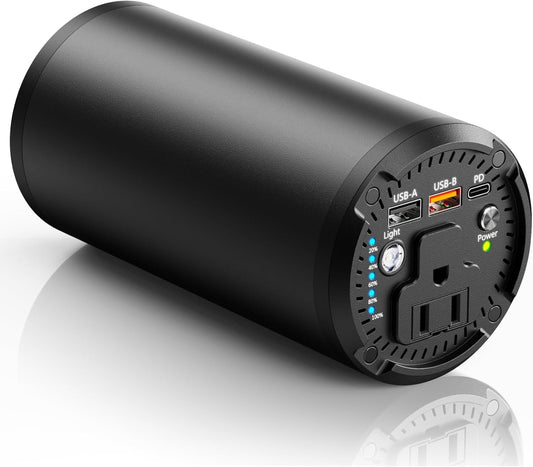 Portable Power Bank with 100W AC Outlet, 98Wh/27000mAh Laptop Portable Charger, 65W PD USB C Fast Charging, Power Station for Home Backup Power Camping Business Travel