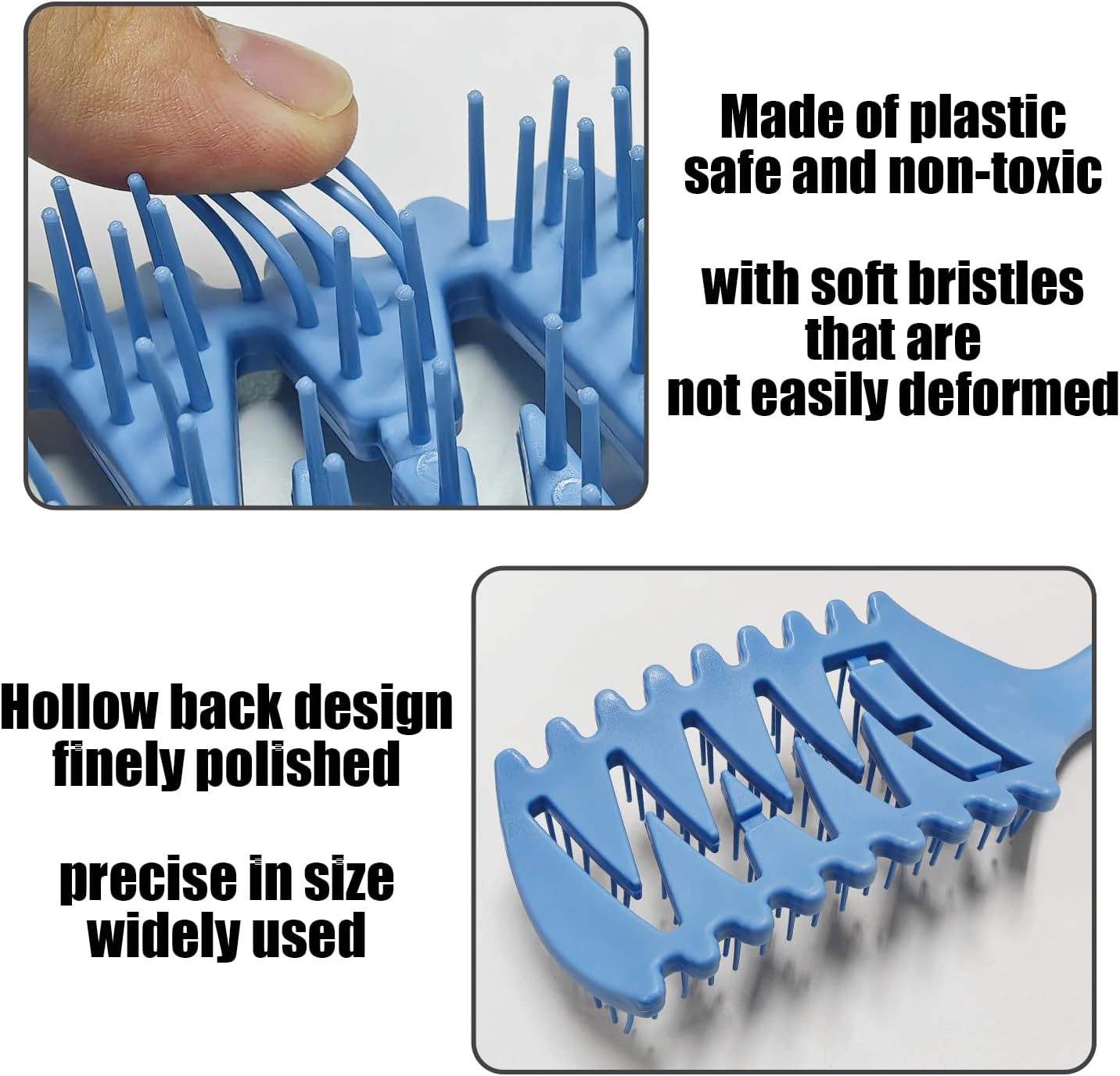 3 Pieces Curly Comb, Fluffy Comb, Plastic Comb, Hair Comb, Hair Styling Tools, Hair Care Accessories
