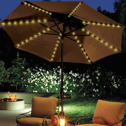 Solar Powered Umbrella Light - LED String Lamp Outdoor with Multiple Modes for Garden or Patio | Waterproof Hanging Light for Garden, Deck, Lawn, Ideal for Night Ambience and