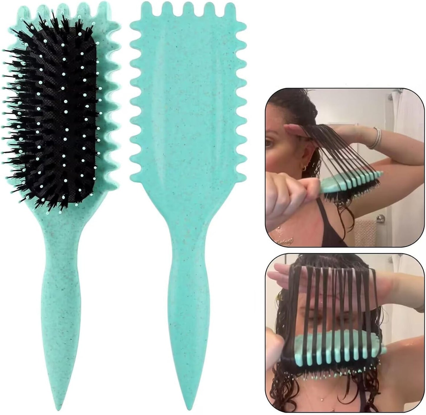 Professional 5-in-1 Hair Brush Set with Cleaner Tool - Vent Air Cushion Brush + Detangling Comb + Scalp Massage Balloon Brush for Curly/Straight Hair | Anti-Static & Heat-Resistant Styling Tools