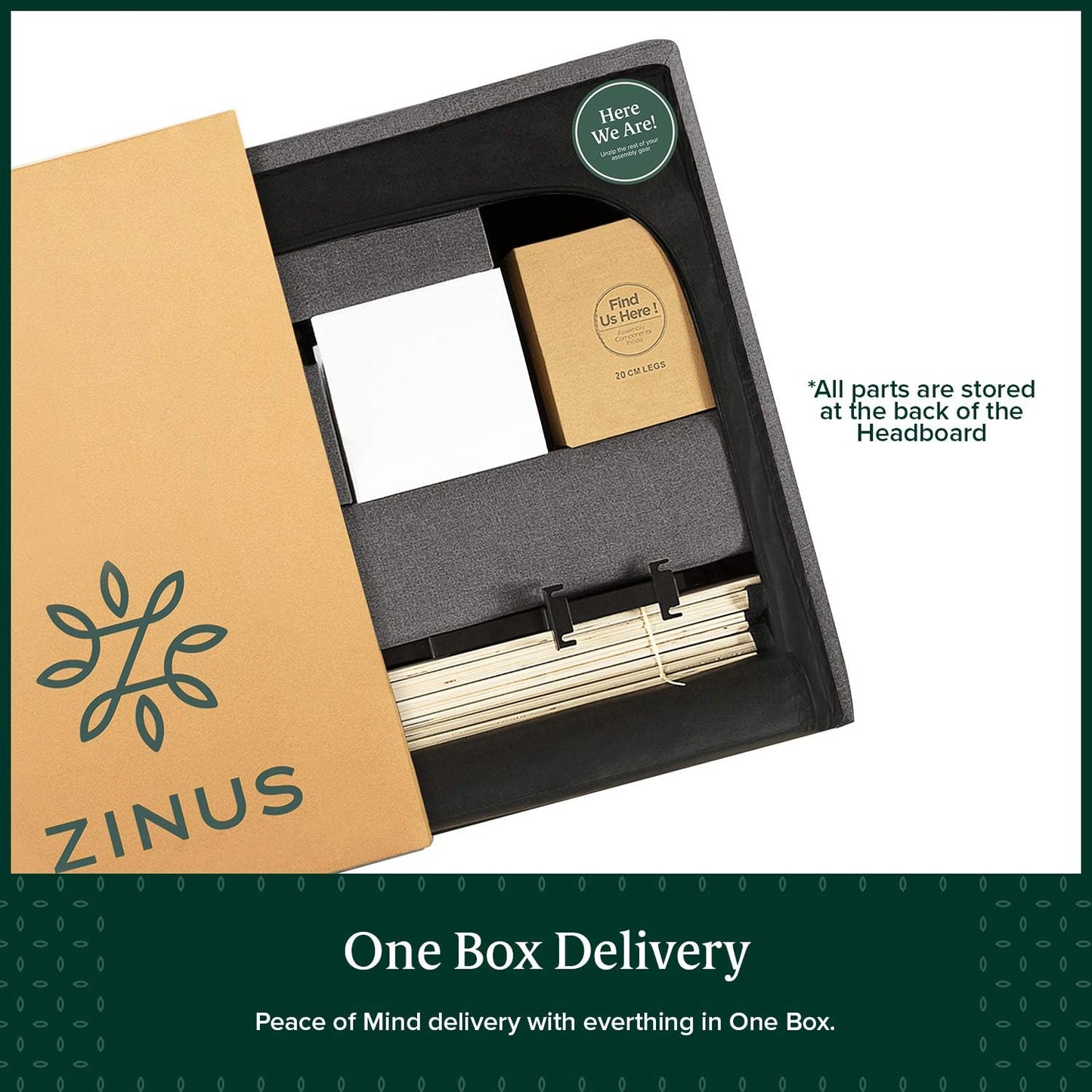 Zinus Lottie Double Bed Frame Platform /y/Classic Square Stitched Fabric Beds/Solid Wood Slats/Bedroom Furniture