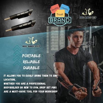 Onemorerep™Drop Set Pins Gym - Original Weight Dropset Pins for Weight Stack, Weight Loading Stack Pin for Gym Performance, Drop Set Pin for Gym Accessories and Gym Equipment, Ideal Home Gym Equipment