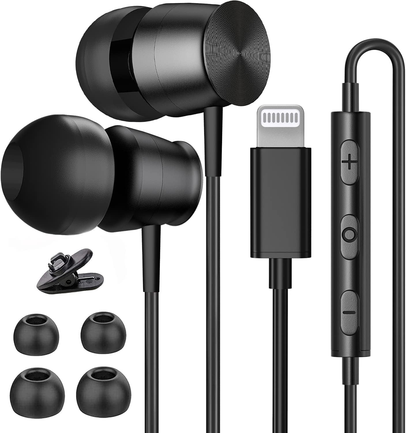 Gsangoo Lightning Headphones for iPhone 13 14 12 Pro Max MFi Certified Lightning Earbuds with Mic Noise Isolation Stereo Bass in-Ear Headphones Lightning Connector Wired Earphones for iPhone 11 SE XR