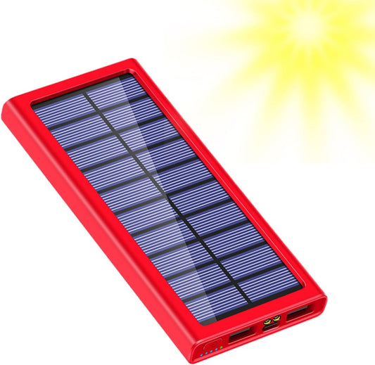 Solar Charger Power Bank, Mobile Phone Portable Adapter, 10000mAh High Capacity External Battery with Fast Charging and Compact Waterproof Design,Battery Pack for Outdoor & Travel