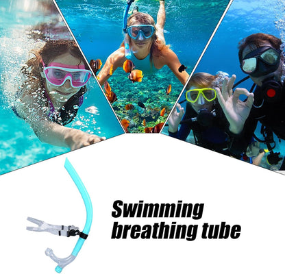 Swim Snorkel Lap Swimming, Dry Top Snorkel Tube with Soft Silicone Mouthpiece Adjustable Training Headstrap, Comfortable Diving Gear Ideal for Water Workouts and Scuba Practice