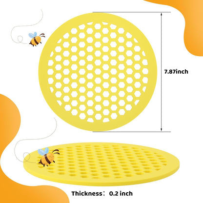 DECOHS 4 Pack Floating Bee Island- 7.87 Inch EVA Foam Floating Bee Watering Station- Butterfly Bee Waterer for Feeding, Bee Bath, Outdoor Garden Decor