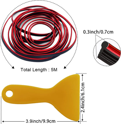 OSIFIT Car Interior Trim Strips, 16.4ft Car Electroplating Decoration Styling Door Dashboard, Flexible Interior Trim Accessories with Installing Tool (red)