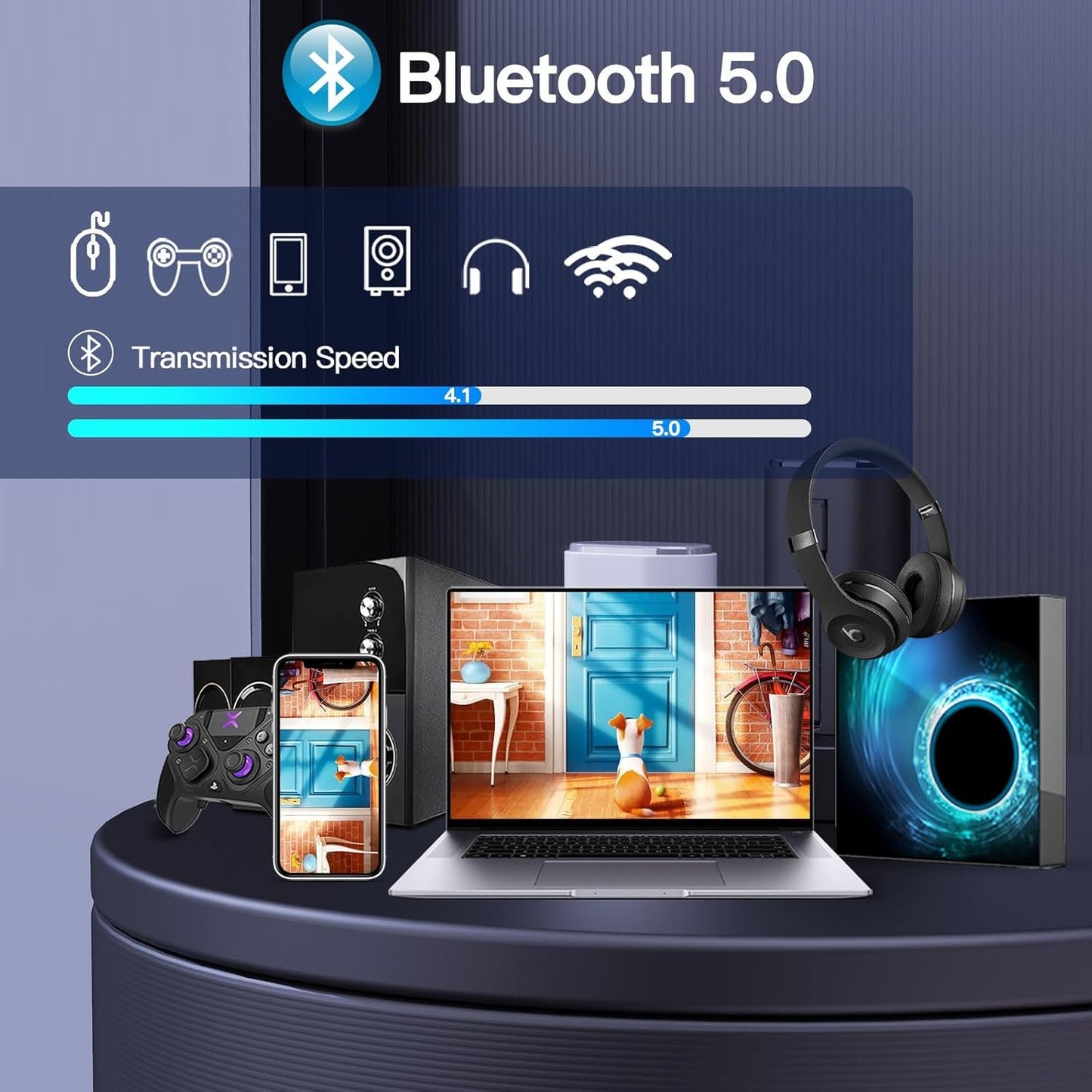 Android TV Box 4GB RAM 64GB ROM Quad-Core 4K 6K HD TV Box Android 10.0 Dual-Band WiFi 2.4G/5G Ethernet Bluetooth5.0 H.265 3D 6K Video Smart Box for TV 2024