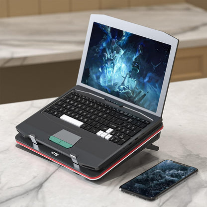IETS GT500 Powerful Turbo Fan (4200 RPM) Laptop Cooling Pad with Continuous Speed, Sealing Foam for Rapid Cooling Gaming Laptop, 13-17.3 Inch Laptop Cooler with Dust Filter