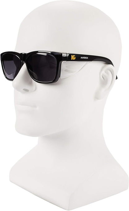 KleenGuard™ V30 Maverick Eye Protection (49311), with KleenVision™ Anti-Fog Coating, Smoke Lenses, Black Frame (Qty 1)