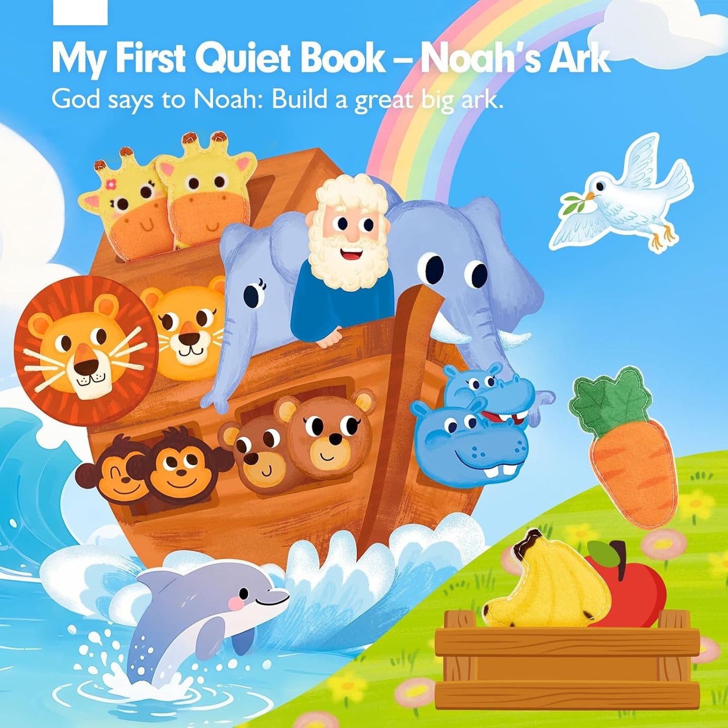 hahaland Busy Book for Toddlers 1-3 - Noah's Ark Montessori Toddler Busy Board - Quiet Book Educational Toddler Toys for 1 2 3 Year Old Boy Girls Gifts, Early Learning, Self-Exploration Travel Toys