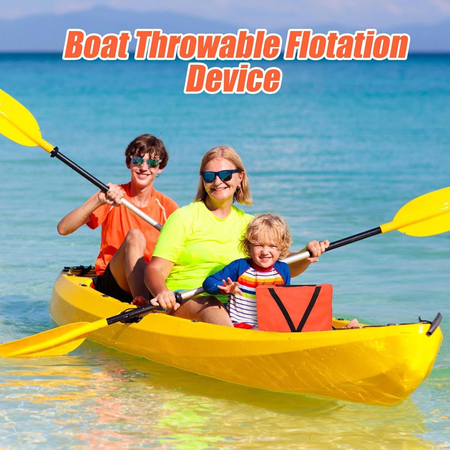 shjxi Throwable Seat Cushion, Boat Cushions Flotation, Life Preserver Swimming, Kayaks, Canoes, Safety Rescue Tool with Adjustable Strap, Great for Boating and Water Activities