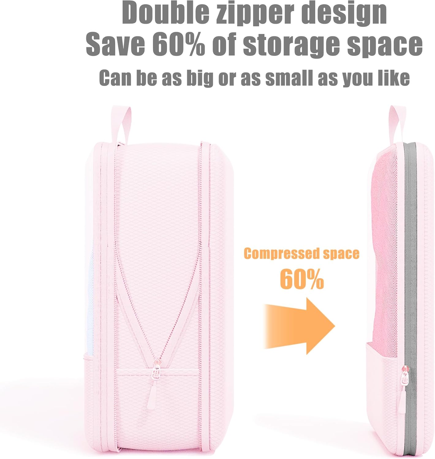 Veki Suitcase Organizer Set of 6 Travel Cubes, Compression Suitcase Organizer, Ultralight Suitcase, Compression Packing Cubes for Backpacks (Pink,3L+2M+1S)